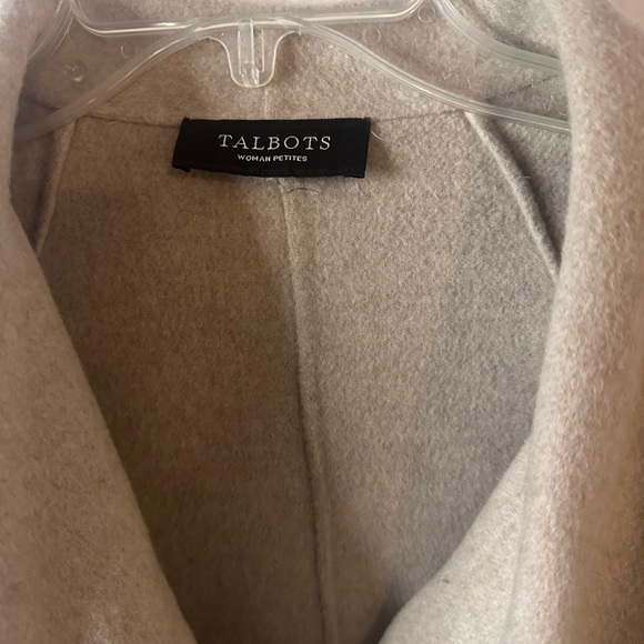 Talbots Petite 2X Gray Wool Blend Open Front Waterfall Collar Jacket - Picture 3 of 13